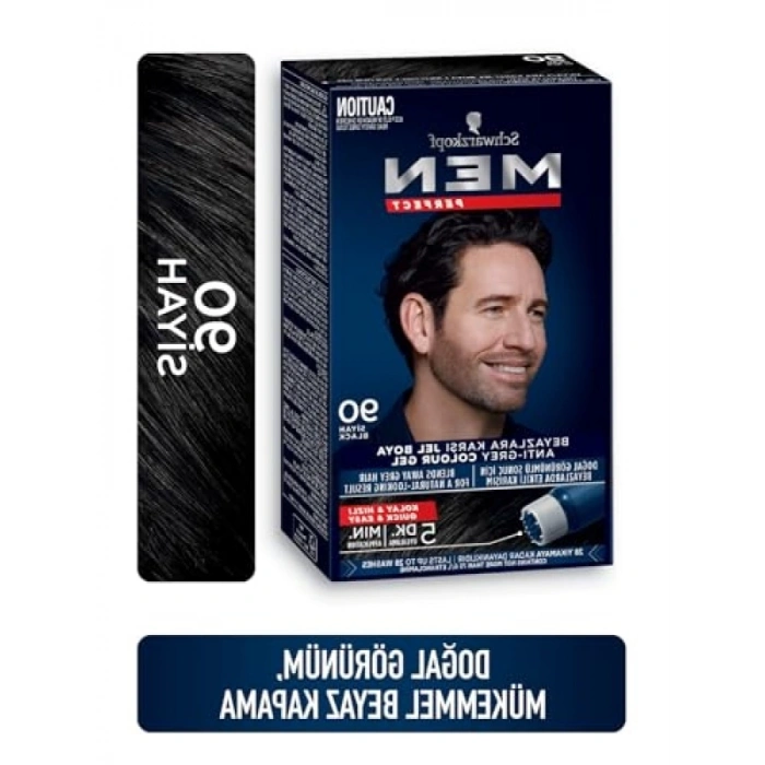 Hızlı Etki Gösteren Erkek Saç Boyası - 90 Siyah