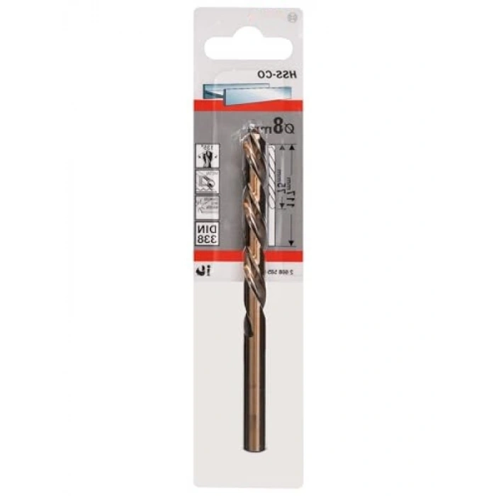 HSS Paslanmaz Çelik Matkap Ucu, 8 mm, Uzun Süreli Performans