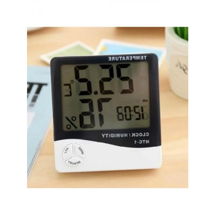 İç Mekan Sıcaklık ve Nem Ölçer - Büyük LCD Ekranlı