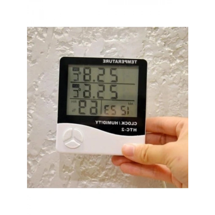 İç Mekan Sıcaklık ve Nem Ölçer - Büyük LCD Ekranlı