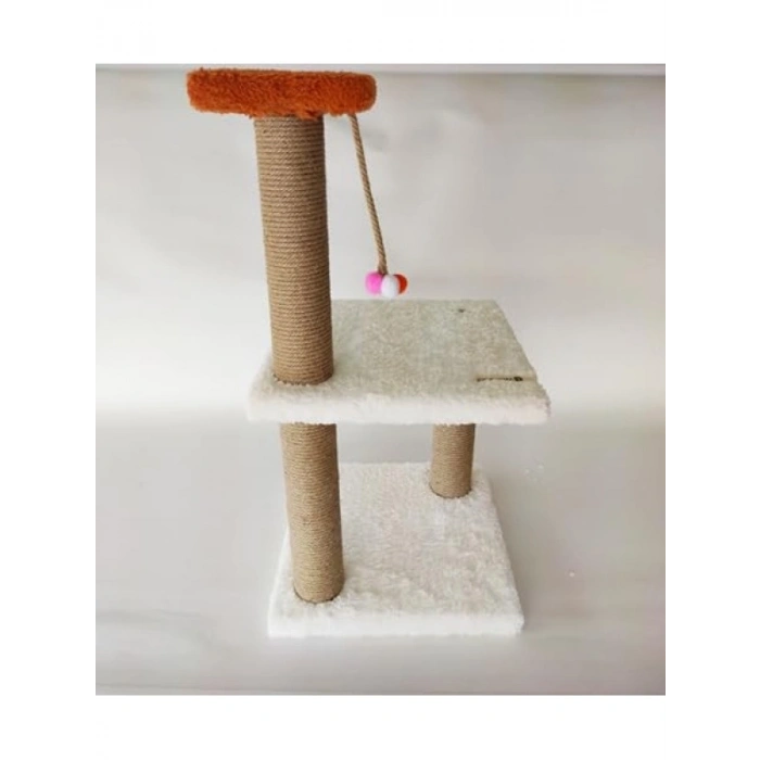 İki Katlı Beyaz Yavru Kedi Tırmalama Tahtası