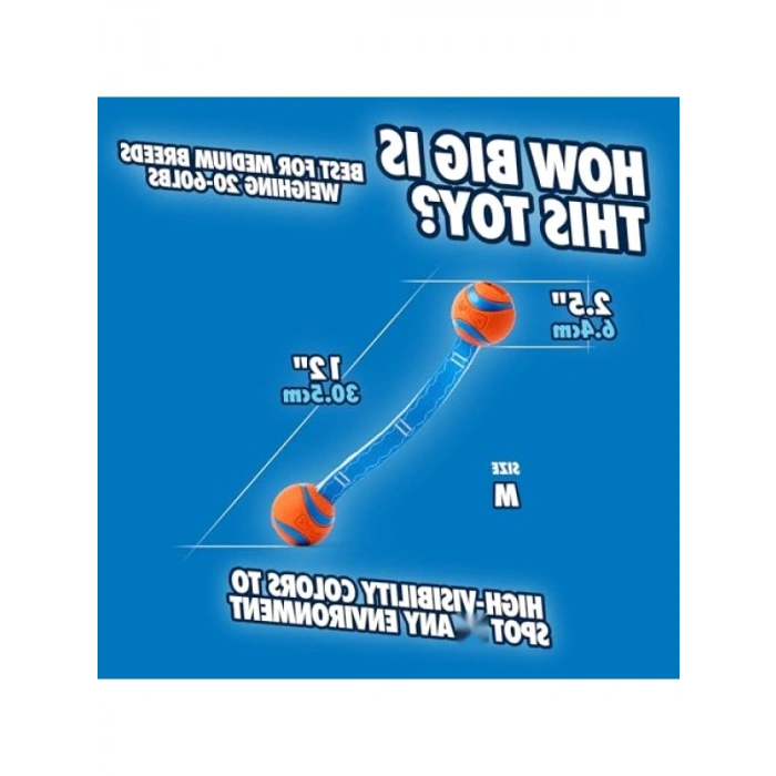 İki Köpek İçin Ultra Dayanıklı Çekiştirme Topu (6,5 cm)