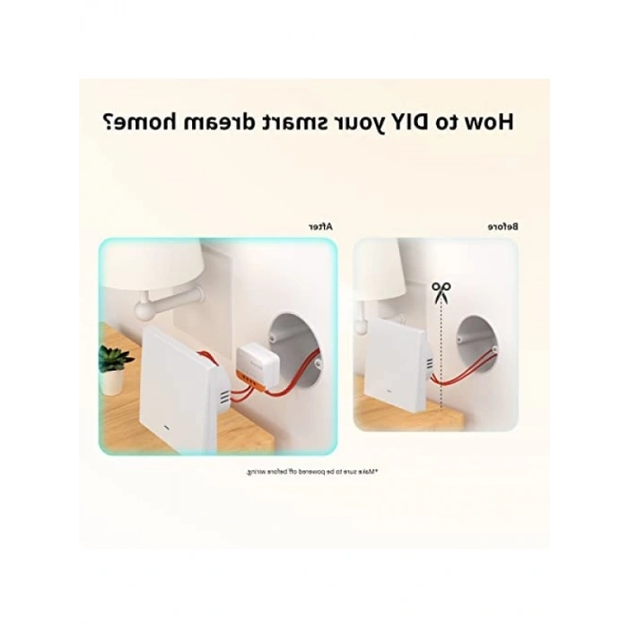 İki Yönlü Kablosuz Akıllı Anahtar - Nötr Kablo Gerektirmeyen, 6A/1440W