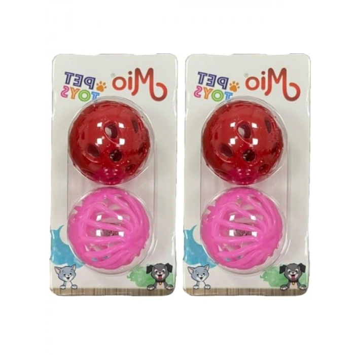İkili Asetatlı Klasik Top, 3.8 cm, Eğlenceli Kedi Oyuncağı