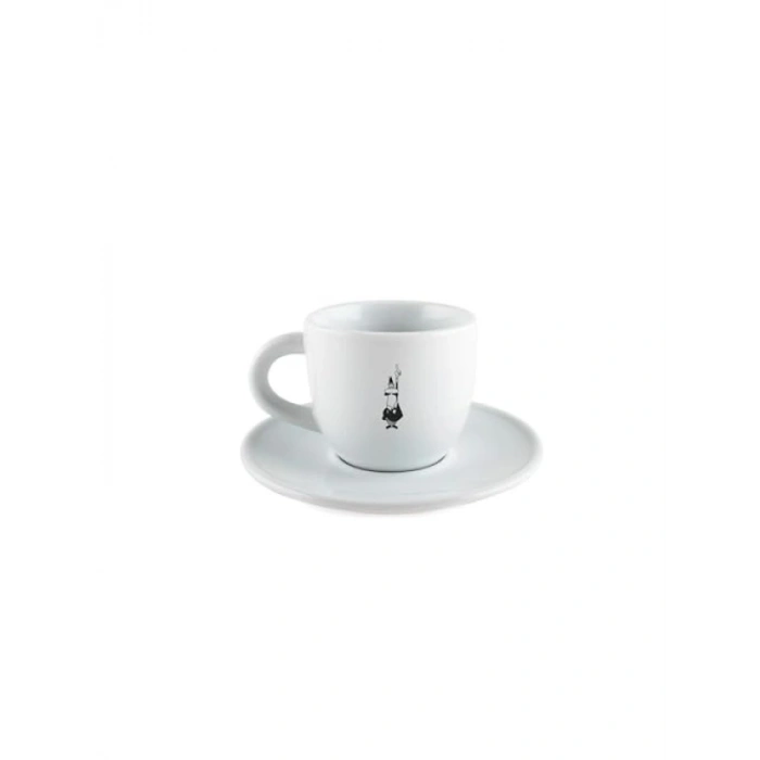 İkonik Desenli Porselen Kahve Fincanı ve Tabağı, 80ml