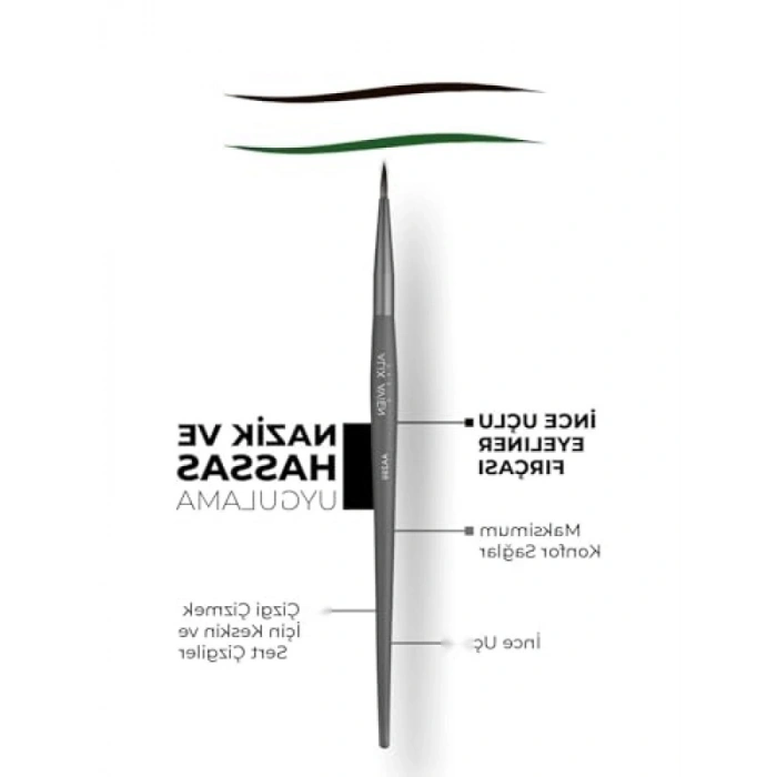 İnce Uçlu Eyeliner Fırçası - Yumuşak ve Yoğun Kıllarla