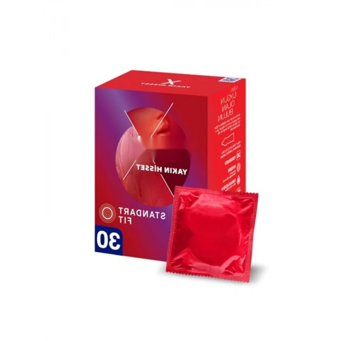 İnce ve Kaygan Prezervatif - 30lu Paket, Standart Fit