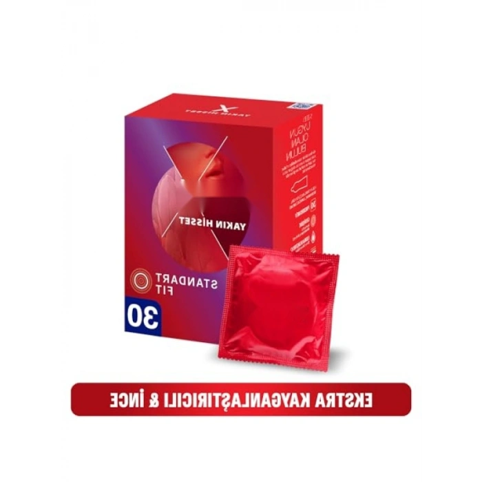 İnce ve Kaygan Prezervatif - 30lu Paket, Standart Fit