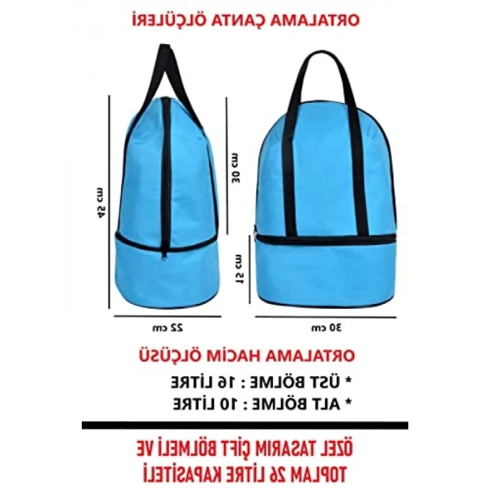 Isı Yalıtımlı Termos Çanta - 2 Bölmeli Piknik ve Plaj Çantası