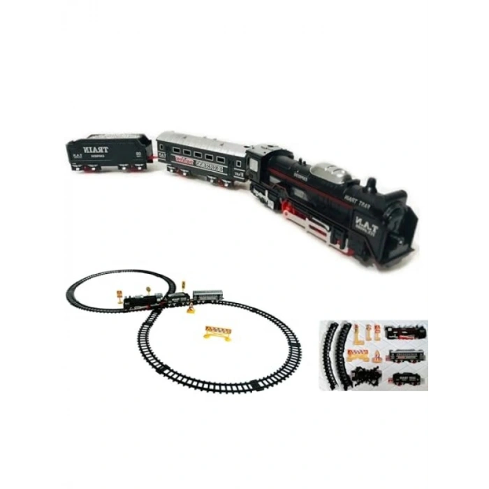 Işıklı 23 Parça Klasik Tren Seti - 96 cm, 3 Farklı Ray Modeli