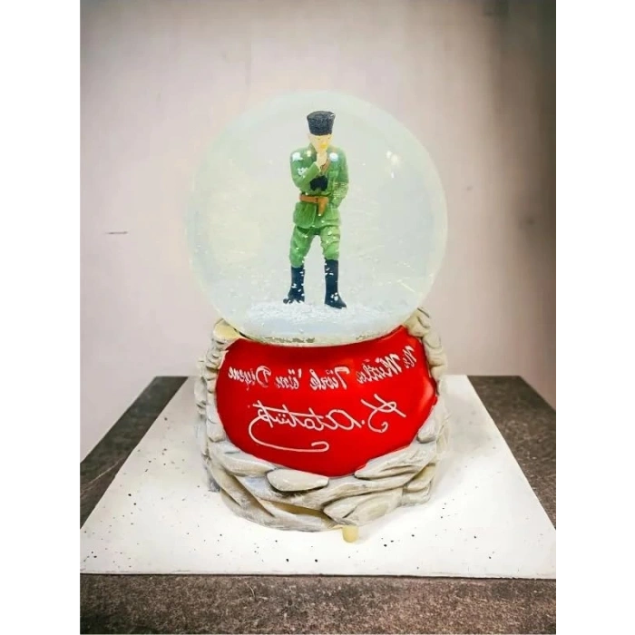 Işıklı ve Müzikli Atatürk Kar Küresi 15 cm