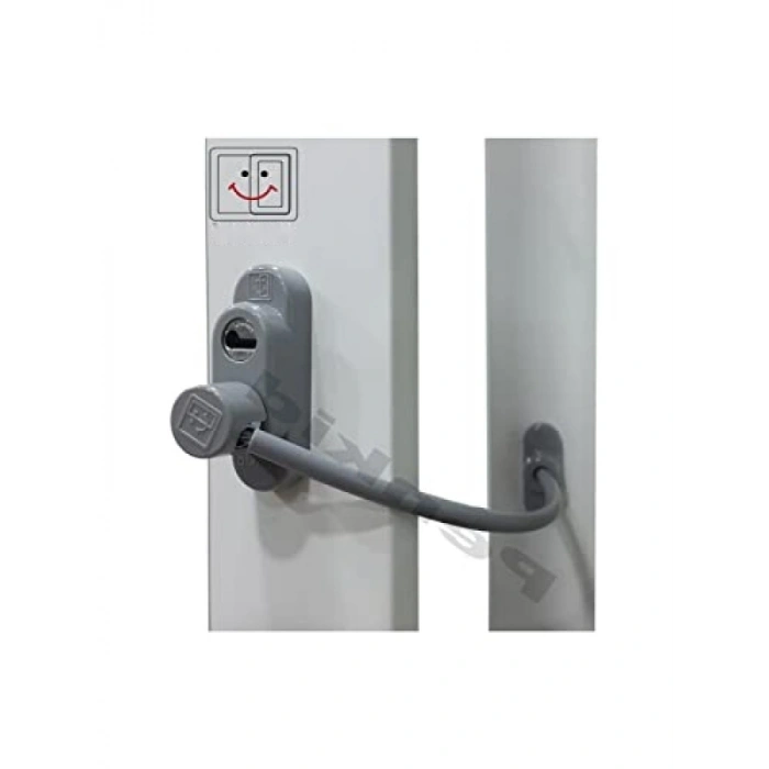 Kablolu Pvc Pencere Kilidi - 20 Cm, 500 Kg Güç Dayanıklılığı