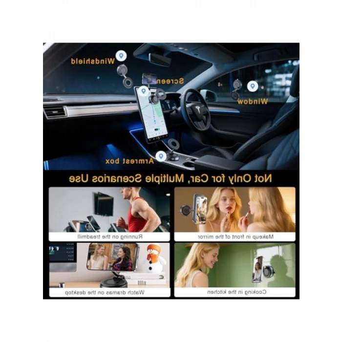 Kablosuz Araç İçi Telefon Tutucu - 360° Ayarlanabilir
