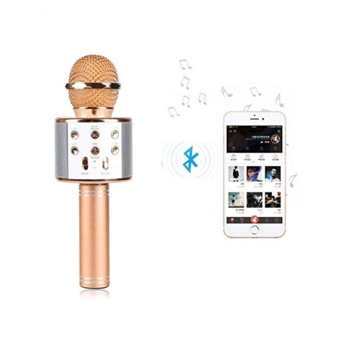 Kablosuz Karaoke Mikrofon - 1800mAh Şarjlı, Uyumlu Hoparlör