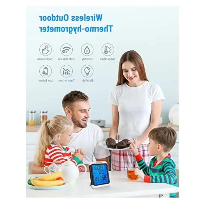 Kablosuz Termo-Higrometre, Dijital Termometre ve Nem Monitörü