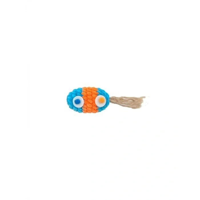 Kadife Renkli Saçaklı Top Kedi Oyuncağı