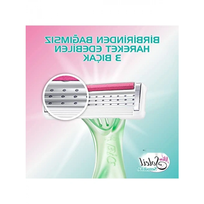Kadın Tıraş Bıçağı 3lü Blister, Oynar Başlık ve Aloe Vera Şeridi