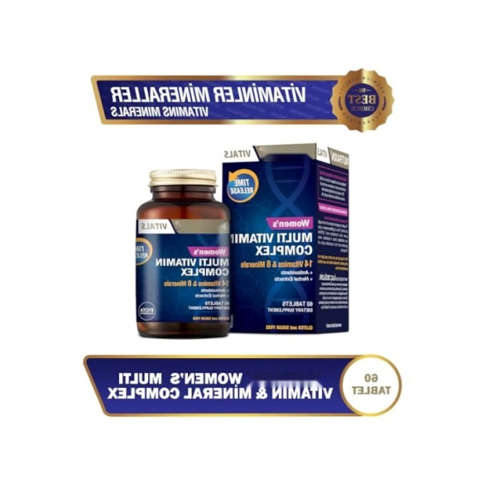 Kadınlar için Multivitamin Takviyesi - 14 Vitamin ve 8 Mineral, 60 Tablet, Vegan