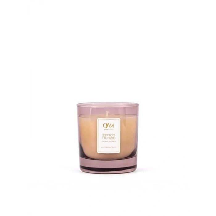 Kahve ve Vanilya Aromalı Kokulu Cam Mum, 200 gr