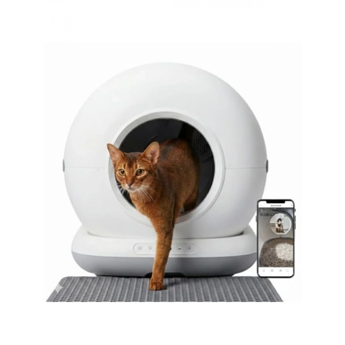 Kameralı Akıllı Otomatik Kedi Tuvaleti, Uzaktan Kontrol, 72 lt