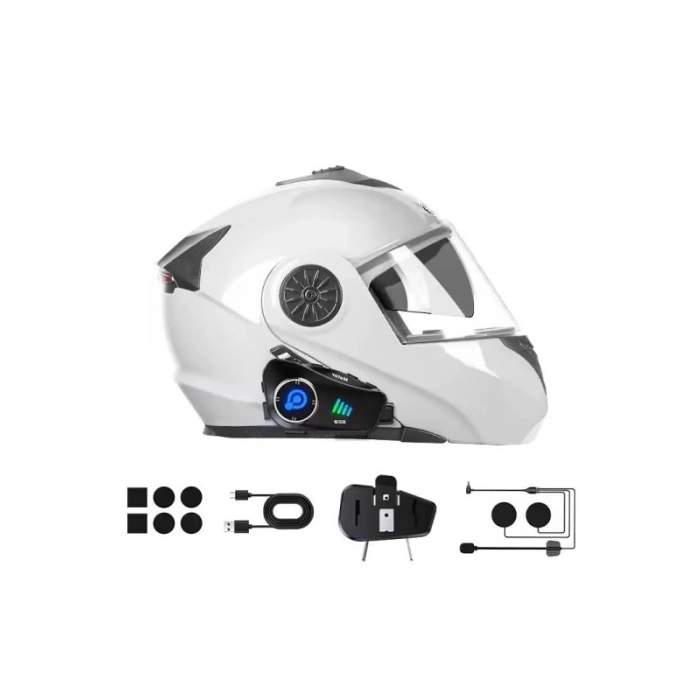 Kameralı Motosiklet Kask İnterkom - Bluetooth 5.0, 1080p HD Video Kayıt
