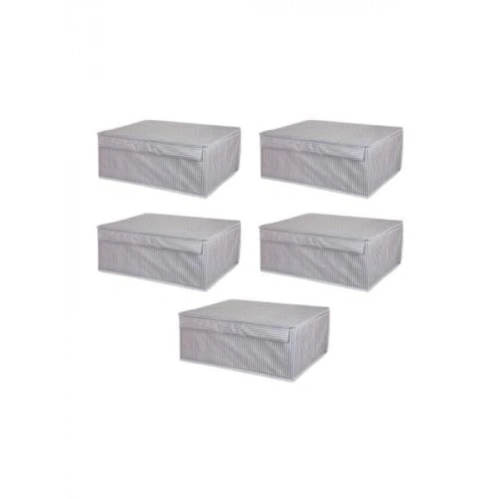 Kapaklı Çok Amaçlı Çamaşır Saklama Kutusu - 50x40x19 cm - Gri