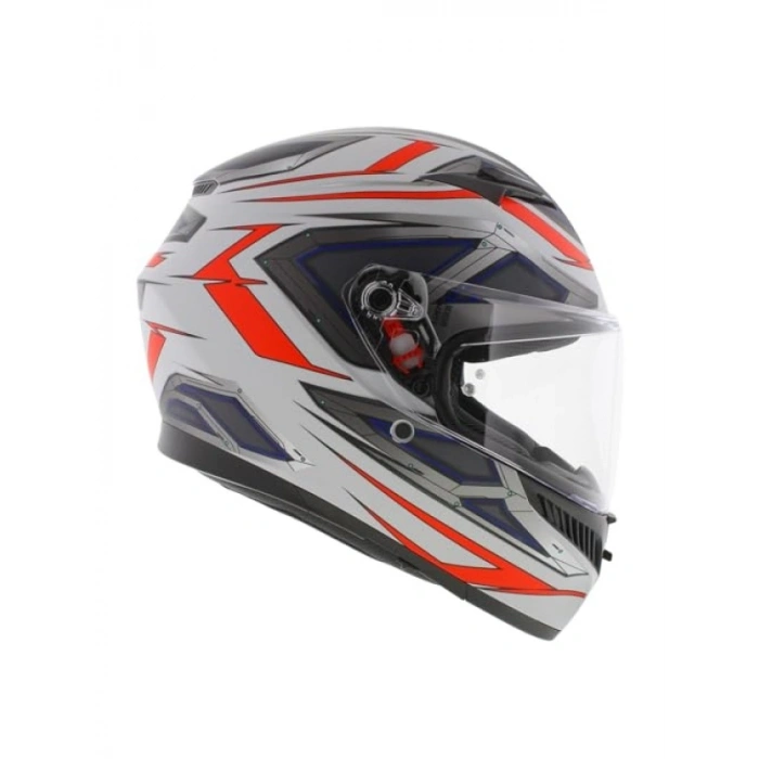 Kapalı Motosiklet Kaskı, Space Matt White Red Fluo, XL Beden