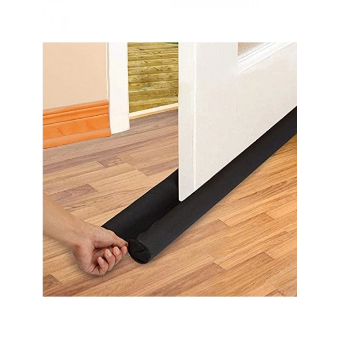 Kapı Altı Rüzgar Önleyici Isı Yalıtım Süngeri - 85 cm, Çift Taraflı, Siyah