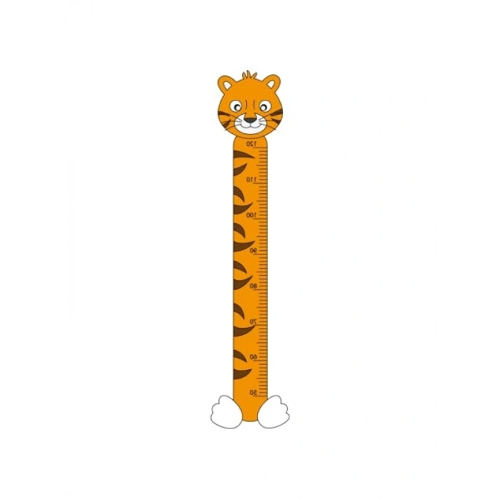 Kaplan Temalı Çocuk Boy Ölçer Duvar Stickerı, 50-120 cm