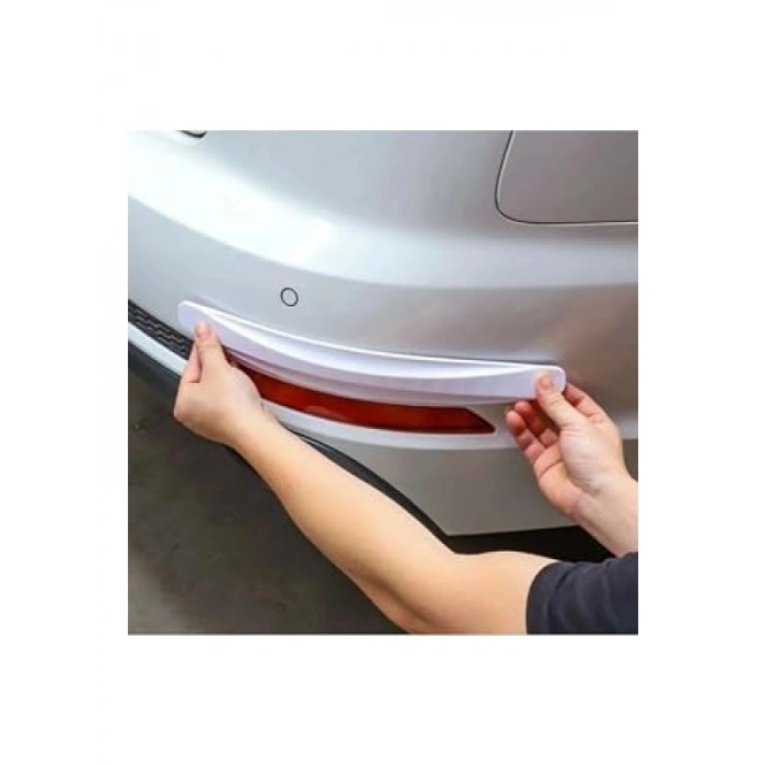 Karbon Desenli Beyaz Araba Tampon Koruyucusu, 2li Set