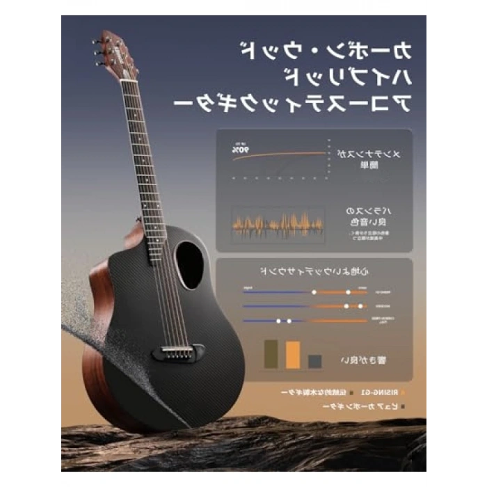 Karbon Fiber Akustik Gitar Seti - Mat Kahverengi