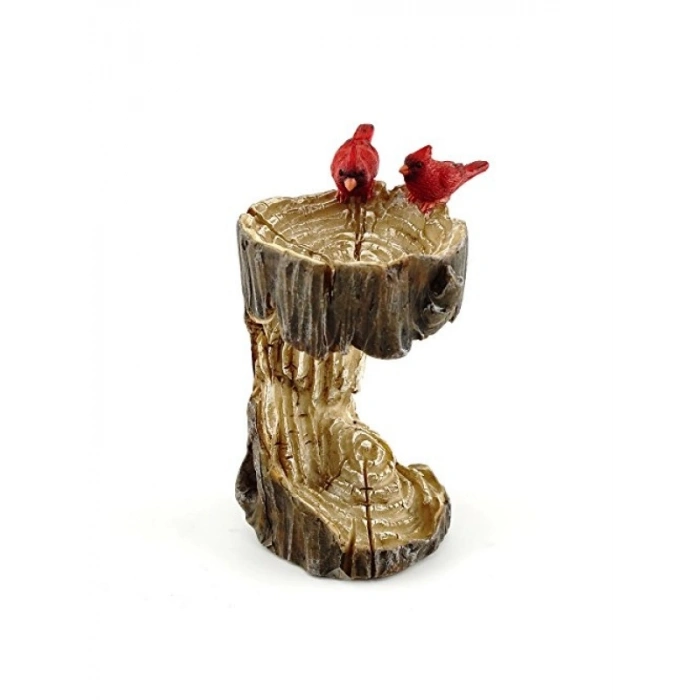 Kardinalli Minyatür Kuş Banyo Heykeli, 7,62 cm