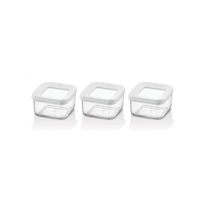 Kare Saklama Kabı Seti, 3x350 ml