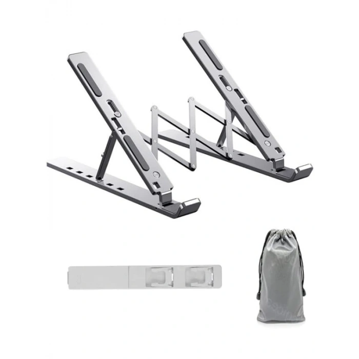 Katlanabilir Alüminyum Laptop Standı, 13 Kademeli Yükseklik