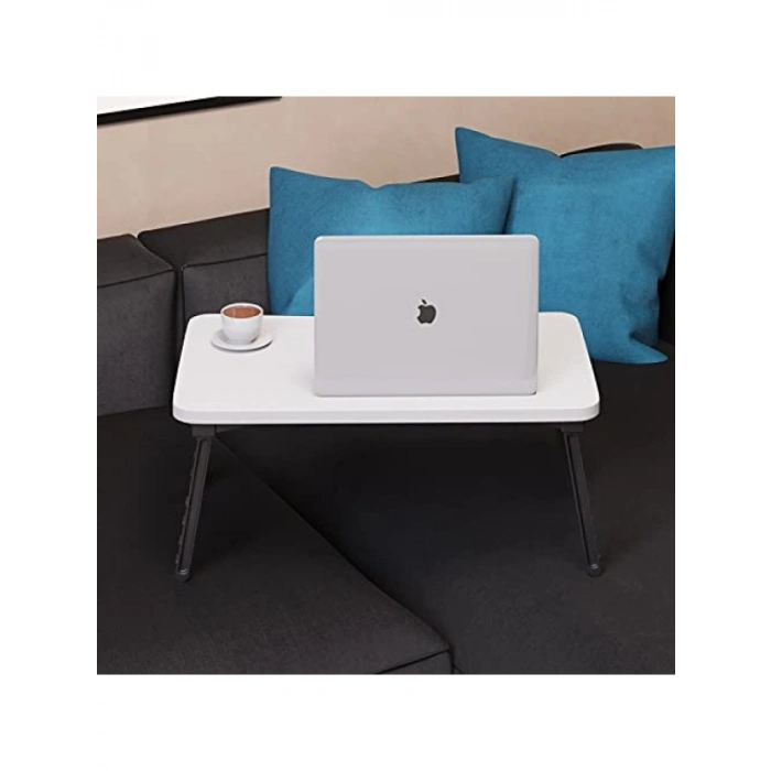 Katlanabilir Beyaz Laptop Sehpası - Kahvaltı ve Çalışma İçin Uygun