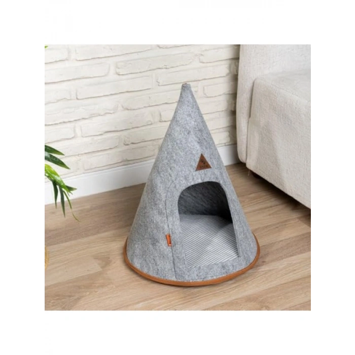 Katlanabilir Kedi Evi - Taşınabilir, Kolay Kurulum, Isı Yalıtımlı, Gri