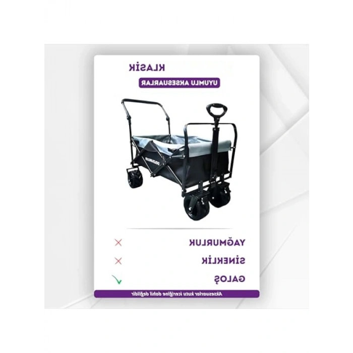 Katlanabilir Plaj ve Kamp Arabası, 100 kg Taşıma Kapasitesi