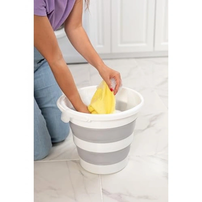 Katlanabilir Pratik Plastik Kova - 12.8 Litrelik Hacim