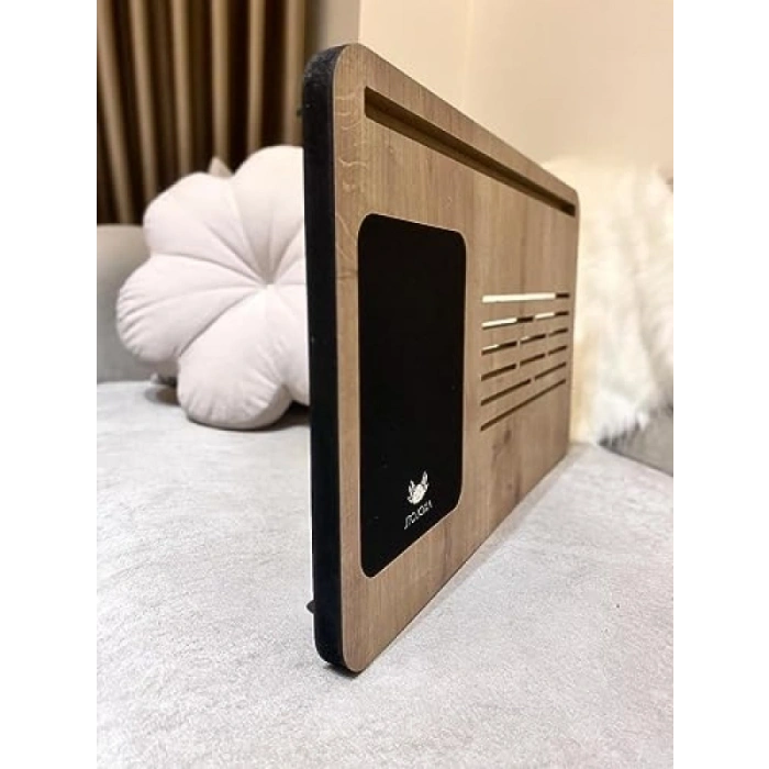 Katlanır Ayaklı Laptop Sehpası - Tablet ve Telefon Bölmesi