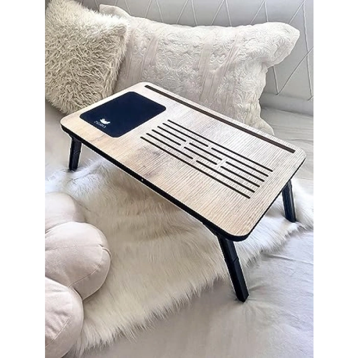 Katlanır Laptop Sehpası, Telefon ve Tablet Bölmeli