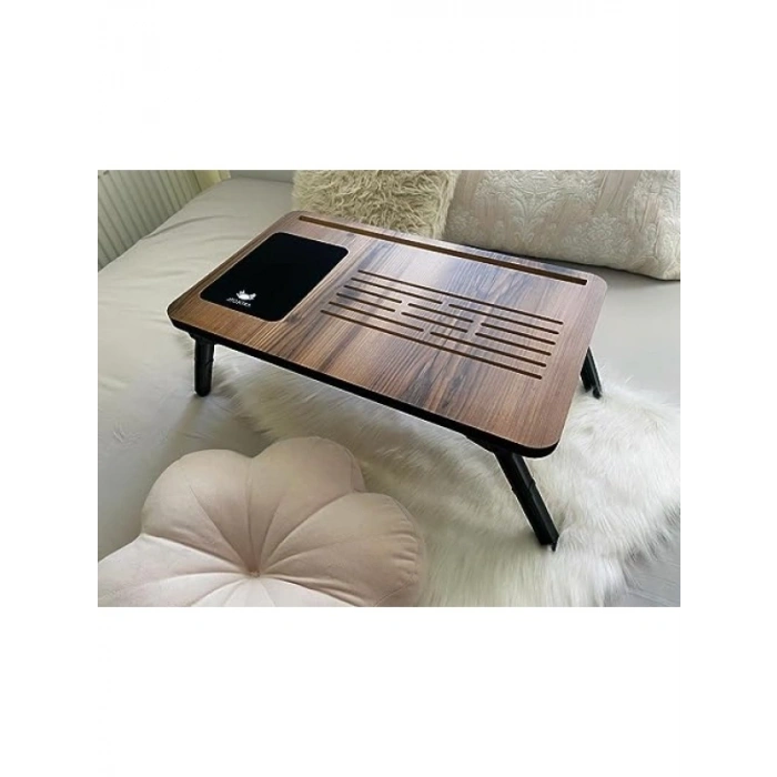 Katlanır Laptop Sehpası, Telefon ve Tablet Bölmeli, Modern Tasarım