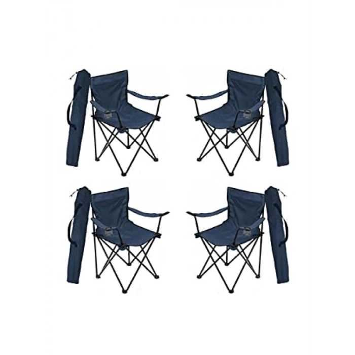 Katlanır Mavi Kamp Sandalyesi - Ergonomik Tasarım ve Taşıma Kolaylığı