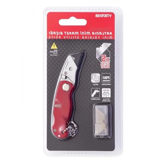 Katlanır Mini Maket Bıçağı ve 5 Yedek Bıçak Seti