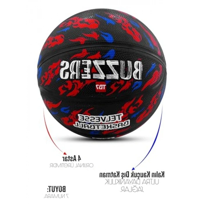 Kauçuk Basketbol Topu - 7 Numara, Grafiti Desenli