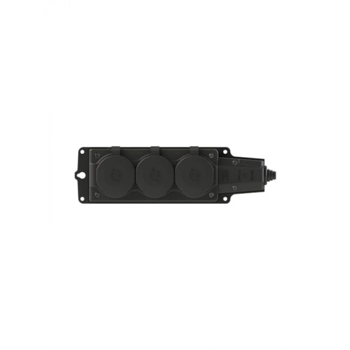 Kauçuk Üçlü Grup Priz - 16A, 220-250V, Darbe Korumalı