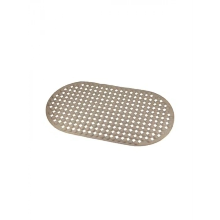 Kaydırmaz Oval Banyo Paspası - Vantuzlu, 66,5 x 36,5 cm, Taba Renk