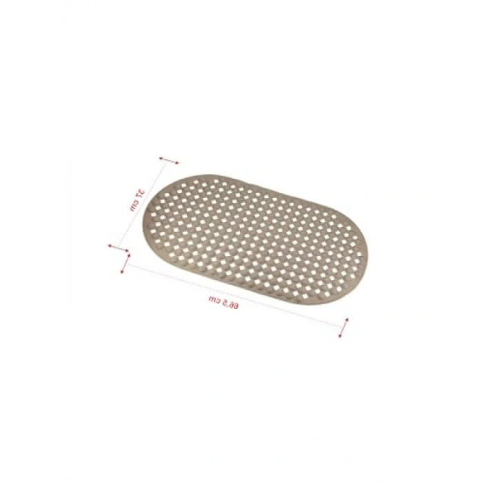 Kaydırmaz Oval Banyo Paspası - Vantuzlu, 66,5 x 36,5 cm, Taba Renk