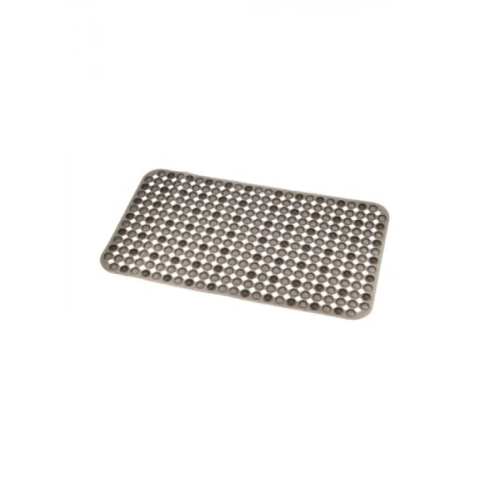 Kaydırmaz Vantuzlu Banyo Paspası - 66,5 x 36,5 cm, Siyah Yuvarlak Desen