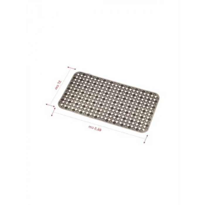 Kaydırmaz Vantuzlu Banyo Paspası - 66,5 x 36,5 cm, Siyah Yuvarlak Desen
