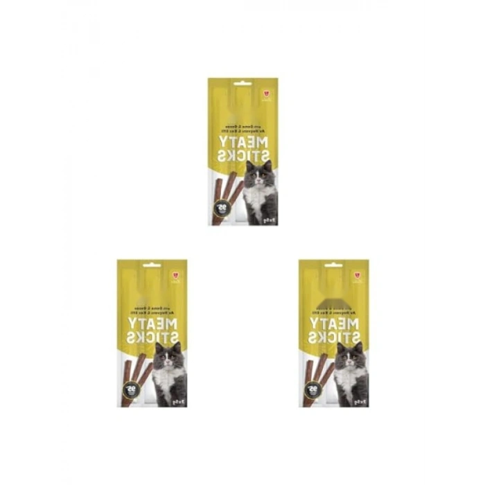 Kedi Eğitim Ödül Çubukları - Av Hayvanlı & Kaz Tatlı 3 x 5 Gr (3 Paket)